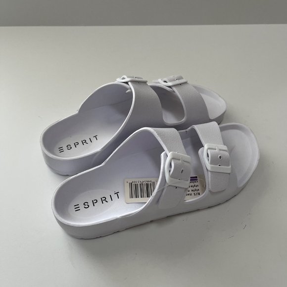 ESPRIT Women's Size 8 Clearwater 2 Adjustable Band Slides White NWT with Box - Picture 6 of 7